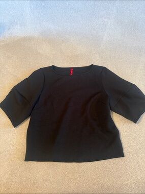 Spanx Air Essentials Black Women's Short Sleeve Crewneck Top